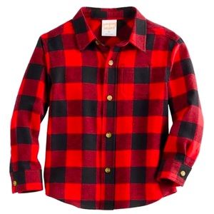 NWT Brand-New, Long-Sleeve, Button-Down, Plaid, Flannel Shirt Boys 4T